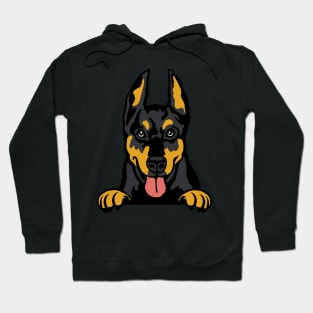 Doberman Peeking Dog Dogs Hoodie